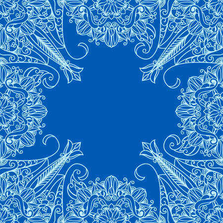 Abstract lace background. Elegant frame. Vector design template with empty space for your text.のイラスト素材