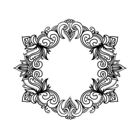 Vector abstract ornamental decorative frame, hand drawnのイラスト素材