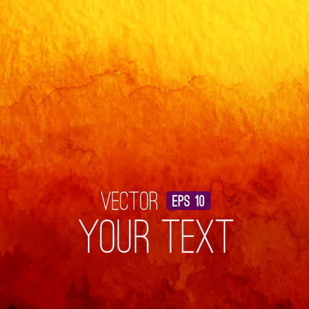 Vector abstract watercolor backgroun. Orange background. Design template with place for your text. Watercolor backdrop can be used for web page background, identity style, printing, etc.のイラスト素材