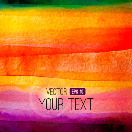 Vector abstract hand drawn watercolor background. Colorful watercolor banner template. Painting. Vector illustration with empty space for your text.のイラスト素材