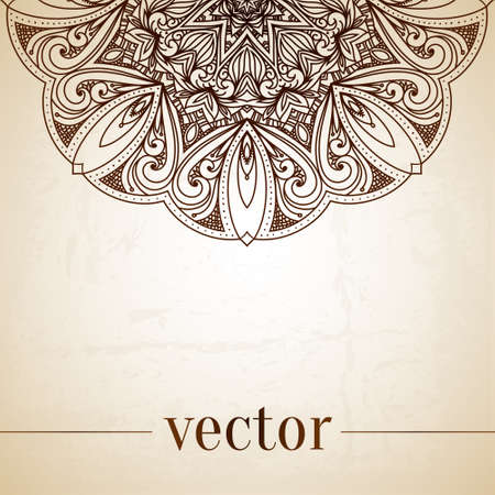 Vintage vector circle floral ornamental border. Lace pattern design. White vintage ornament on blue background. Vector ornamental border frame. Can be used for banner, web design, wedding cards.のイラスト素材