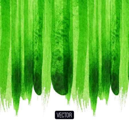 Vector abstract hand drawn background, green textured background. Vector illustration. Watercolor backdrop,  watercolour stains. Brush stroke, design element. Template with place for your text. のイラスト素材