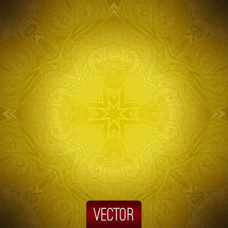 Vector abstract background. Floral pattern, gold pattern, vector illustration, jewelry background. SIlk fabric, jacquard fabric, damask. Luxury design element for printing and web.のイラスト素材