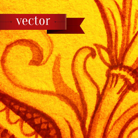 Retro Vintage wedding greeting card. Vector background. Card or invitation. Vintage decorative elements. Hand drawn background. Floral ornament. Islam, arabic, indian, ottoman motifs.のイラスト素材