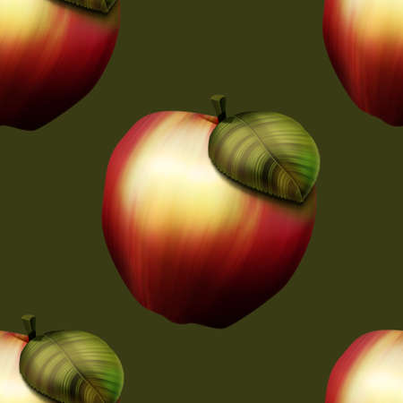 Seamless background with apples. Seamless pattern. Vintage apple illustration. Can be used for web design, printing, textile, scrapbooking. Vintage hand drawn illustration. Summer background. JPG.の写真素材