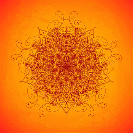 Abstract circle floral ornamental border  Lace pattern design  Hand drawn decorative background  Ornamental border frame  Can be used for banner, web design, wedding cards etc  JPGの写真素材