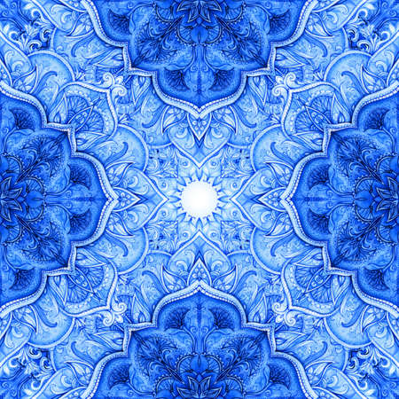 Seamless pattern  Retro Vintage wedding greeting card  Blue background  Card or invitation  Vintage decorative elements  Hand drawn  Floral ornament  Islam, arabic, indian, ottoman motifs の写真素材
