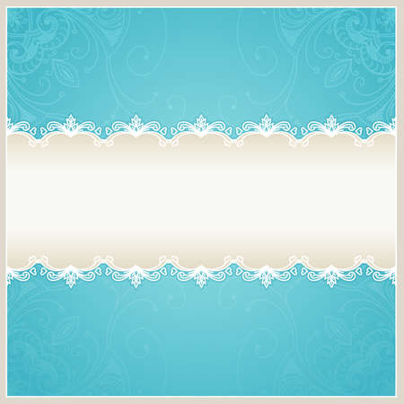 Floral wedding background. Blue design template can be used for banners, cards and others. Wedding card with text area. Blue background can be used for banners, sign, certificateの写真素材