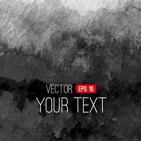 Vector abstract watercolor background. Black and white background. Design template with place for your text. Watercolor texture can be used for web page background, identity style, printing, etc.のイラスト素材