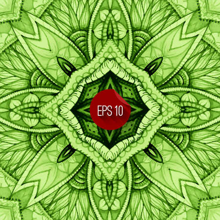 Vector hand drawn background. Green background. Ecology concept. Eco  friendly design. Vector eco label. Hand drawn design element. Nature background. Organic food package. Ecology design.のイラスト素材