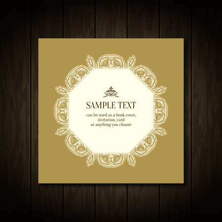 Retro Vintage wedding greeting card. Vector background. Card or invitation. Vintage decorative elements. Hand drawn background. Floral ornament. Islam, arabic, indian, ottoman motifs.のイラスト素材