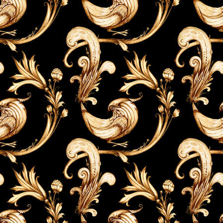 Vintage pattern wallpaper - Birds and Flowers. Vintage image. Seamless pattern.