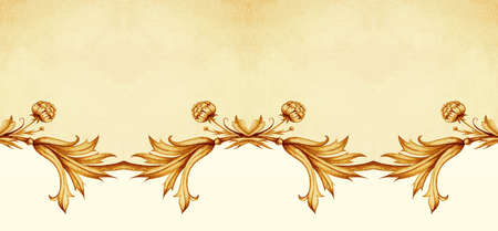 Horizontal seamless vintage borderの写真素材