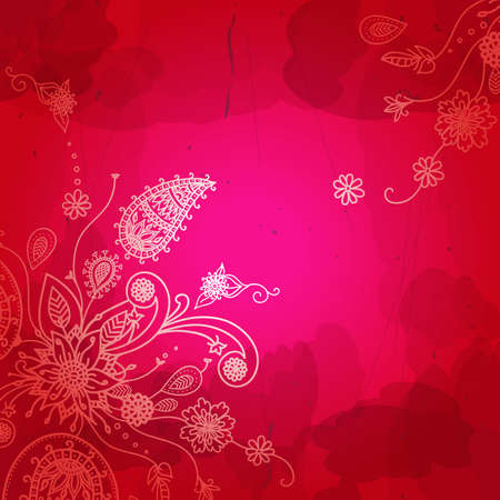 Indian flower pattern. Vivid colour background. Vector illustratのイラスト素材
