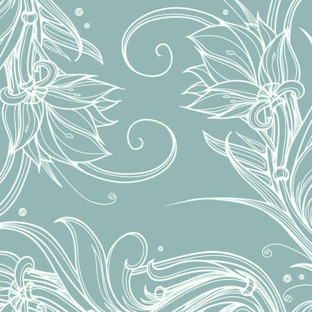 Floral calligraphic design elements. Vector design template for wedding invitation, greeting card, poster, banner. Elegant flowers ornament. Blossom illustration.のイラスト素材