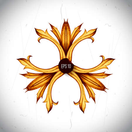 Baroque pattern pattern for wedding invitations, greeting cards. Pattern element. Vector vintage  in engraving retro style on scroll work background. Floral label. Monogram frame. Traditional decor.のイラスト素材