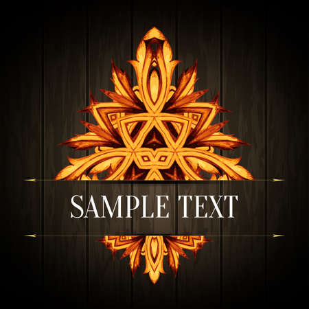 Gold Luxury frame ornament. Handdrawn watercolor  design. Flourishes   emblem template. Monogram. Vintage style sign for restaurant, boutique, hotel, heraldic, fashion, tea shop, wineのイラスト素材