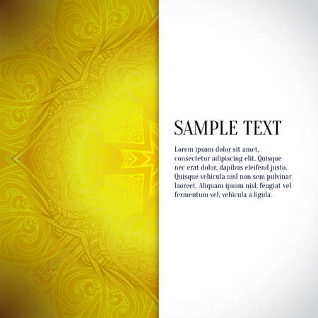 Vector abstract background. Floral pattern, gold pattern, vector illustration, jewelry background. SIlk fabric, jacquard fabric, damask. Luxury design element for printing and web.のイラスト素材
