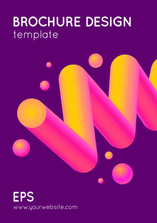 Abstract vector modern brochure design in trendy style with geometric shapes. Vibrant gradient colors graphic.のイラスト素材
