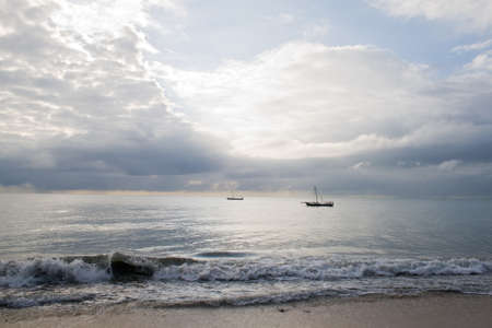Beautiful landscape on tanzanian coast in the morning の写真素材
