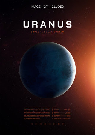 Uranus planet. Poster background illustration.の写真素材