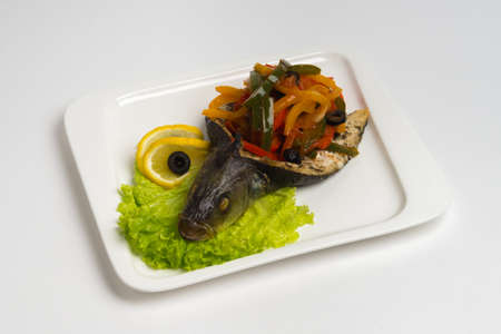 hot dish on white background.の写真素材
