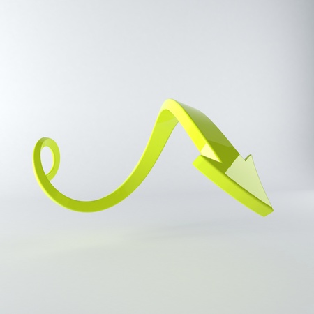 Illustration of green arrowの写真素材