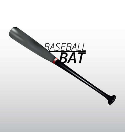 Realistic 3D Gray And Black Baseball Bat. Realistic Batのイラスト素材
