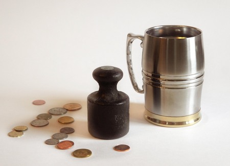 Mug, Weight and Coinsの写真素材