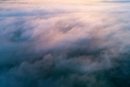 Fog texture. White mist from above. Foggy background.の写真素材