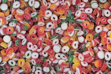 Fresh colored chewy candiesの写真素材