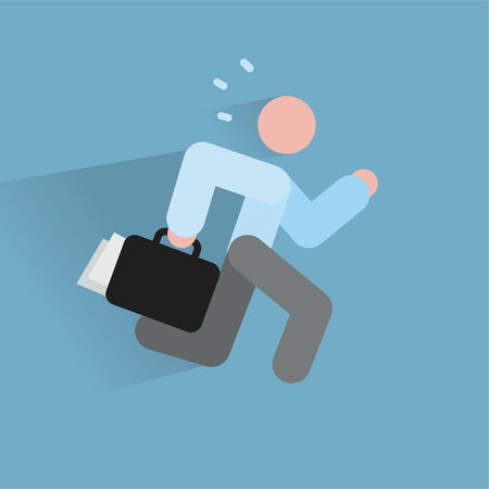 Running businessmanのイラスト素材