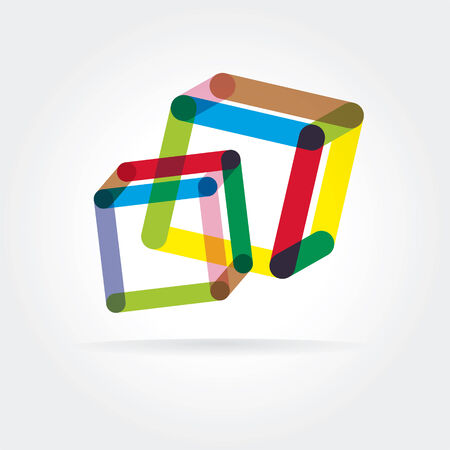 Abstract with two boxのイラスト素材