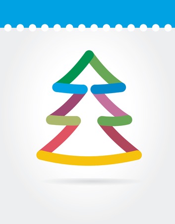 Abstract vector new year tree symbol on calendarのイラスト素材