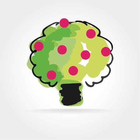 Abstract apple tree icon isolated on white backgroundのイラスト素材