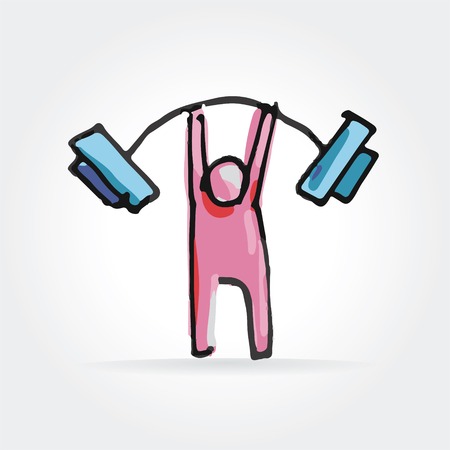 Abstract gym icon isolated on white backgroundのイラスト素材