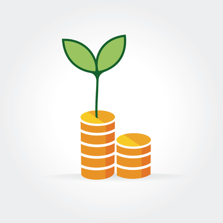 Abstract growth money isolated on white backgroundのイラスト素材