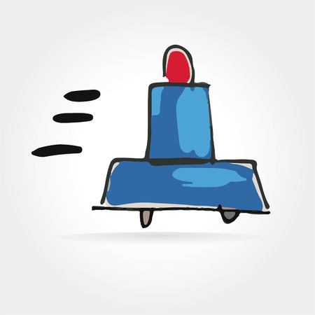 Abstract fast cartoon car icon isolated on white backgroundのイラスト素材