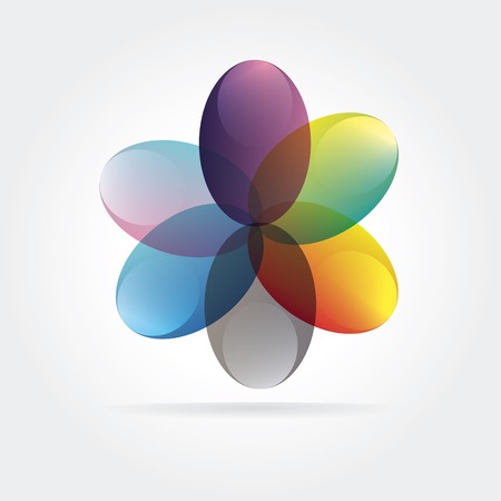 Abstract flower logotype concept isolated on white のイラスト素材