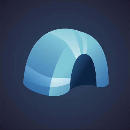 Abstract ice house concept isolated on dark のイラスト素材