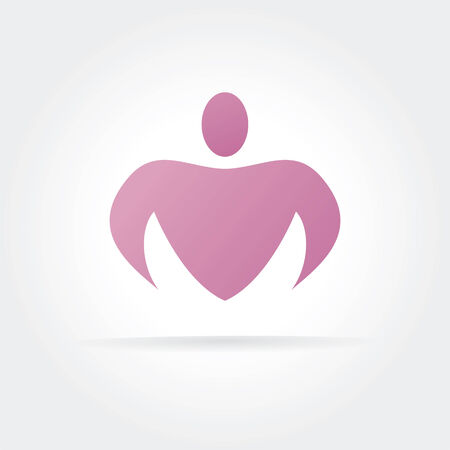 Abstract vector human icon concept isolated on white background. Key ideas is business, team, sport, command, leadership. Concept for corporate identity and brandingのイラスト素材
