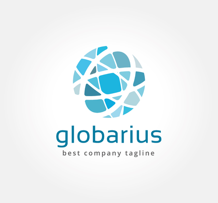 Abstract network vector logo icon concept. Logotype template for branding and corporate designの写真素材