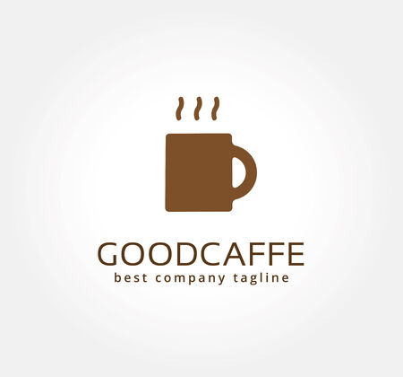 Abstract vector coffe cup icon concept. template for branding and corporate designの写真素材