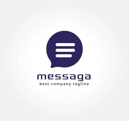 Abstract vector messenger logo icon concept. Logotype template for branding and corporate designの写真素材