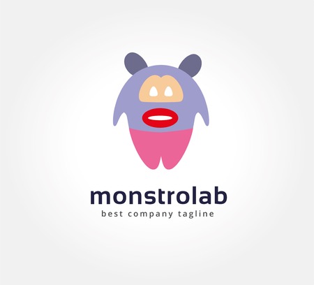 Abstract vector cartoon monster icon concept. template for branding and corporate designの写真素材