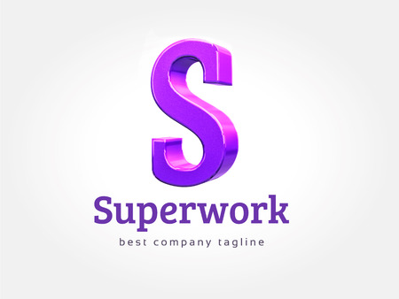 Abstract 3d S character  icon concept.  template for branding and corporate designの写真素材