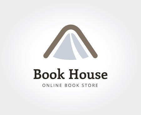 Abstract book house logo template for branding and designのイラスト素材