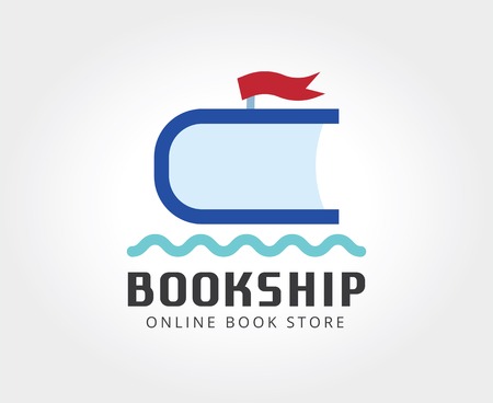 Abstract ship book logo template for branding and designのイラスト素材