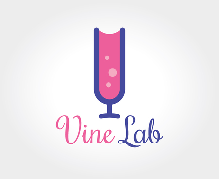 Abstract vine lab vector logo template for branding and designのイラスト素材