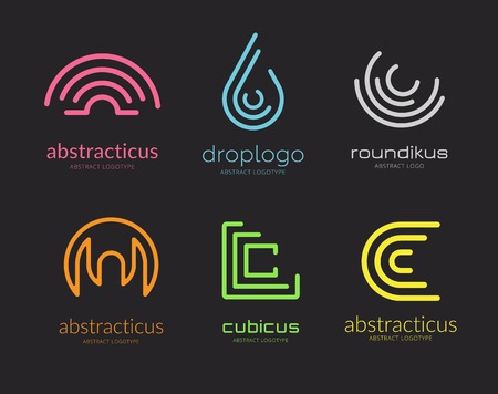 Abstract vector logo set template for branding and designのイラスト素材